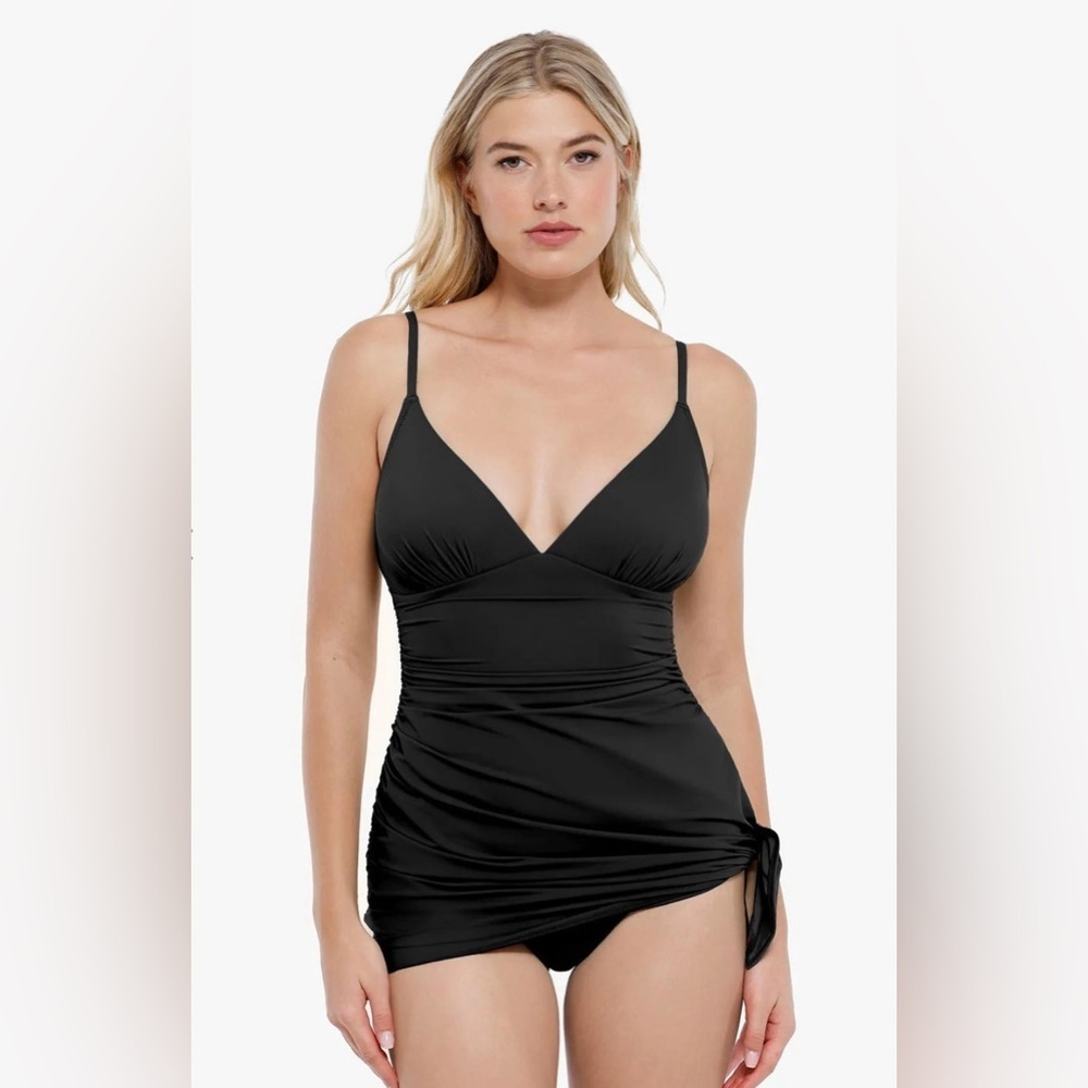 Popilush Shapewear Ruched Convertible One-Piece Swimsuit - Picture 2 of 9